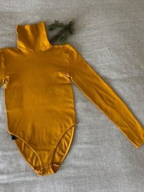 Wolford Long-Sleeve Bodysuit ~ Burnt Orange ~ Small ~ Turtleneck